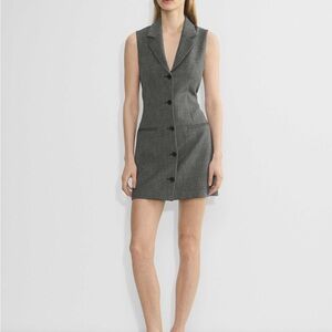 Gray Sleeveless Blazer Dress